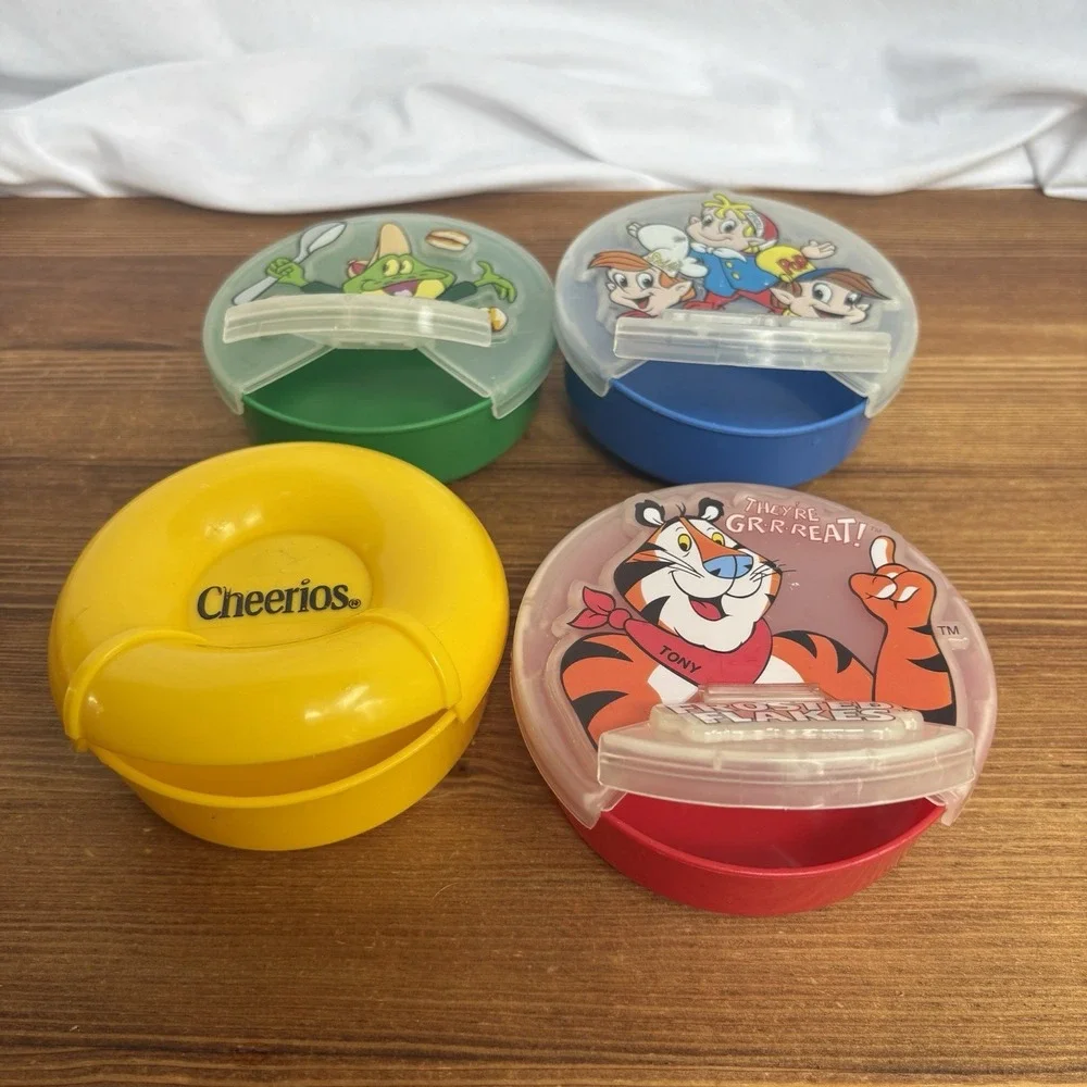 Vintage Kellogg's Cereal Bowl Set Lot of 4 Smacks Cheerios Rice Krispies Tony